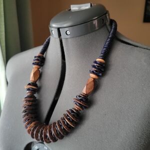 Elegant Wooden Beaded Necklace